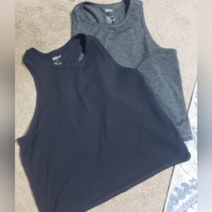 Girlfriend Collective Tank Top Womens Medium Black Gray Cropped Stretch Boxy